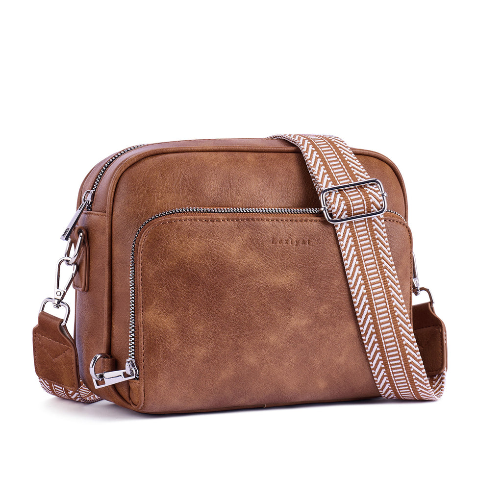 Brown crossbody bag front view | color: Brown