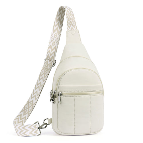 White crossbody bag front view | color:White 
