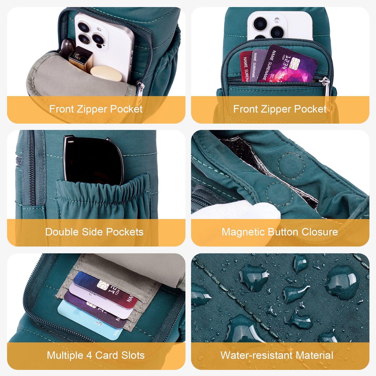 Green water bottle bag details | color:Green