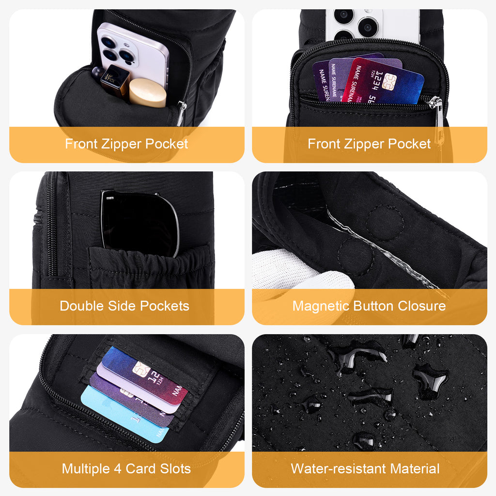 Black water bottle bag details | color:Black