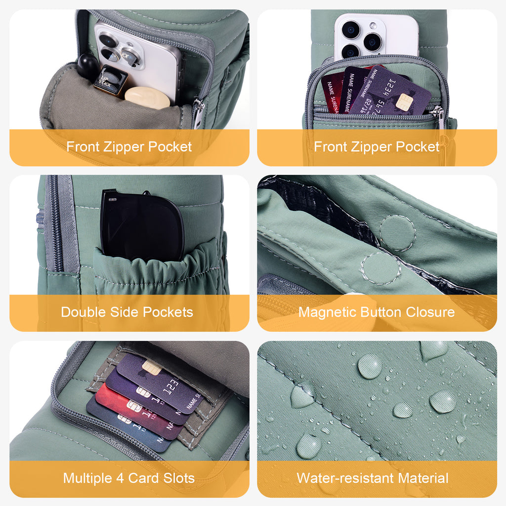 Green water bottle bag details | color:Green