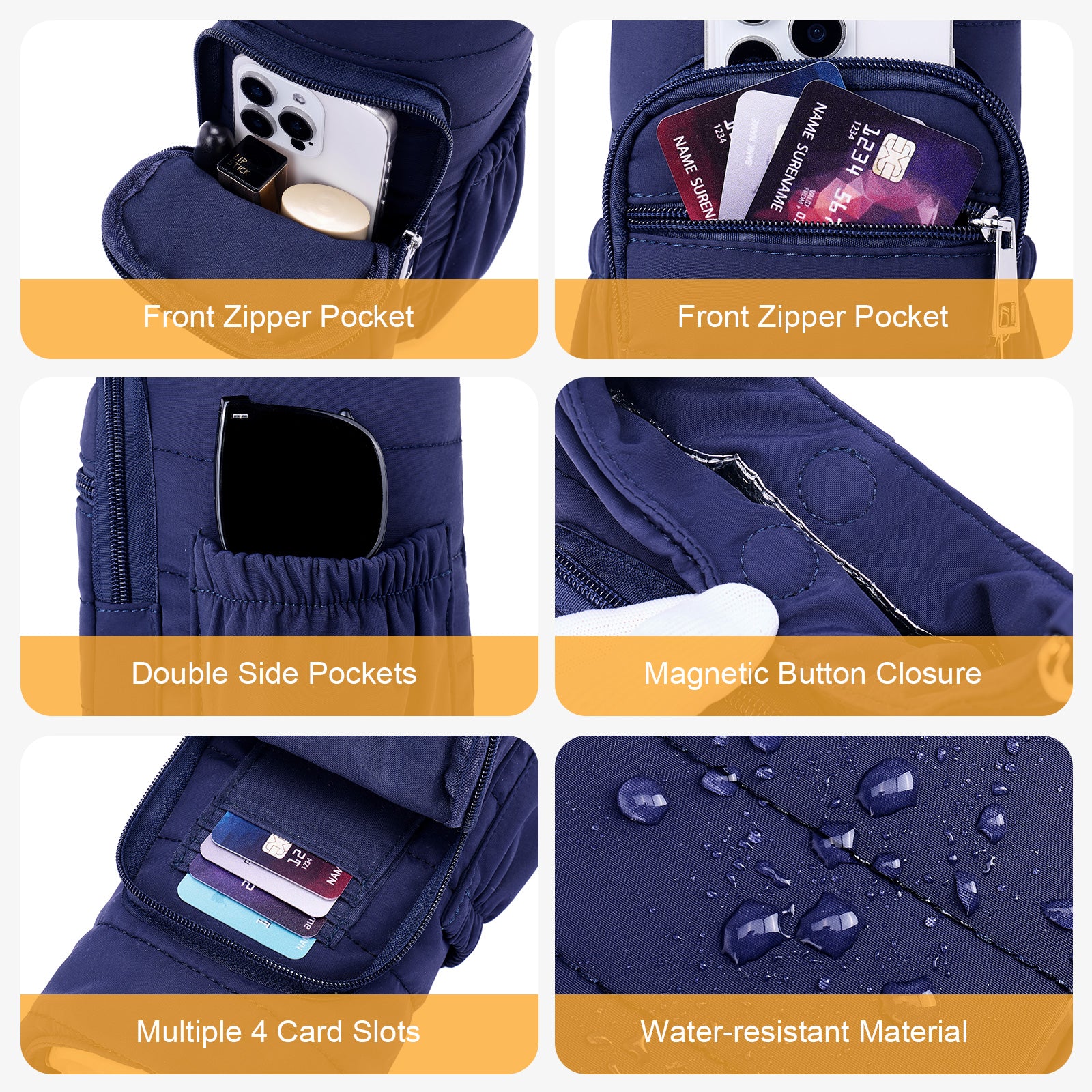 Blue water bottle bag details | color:Blue