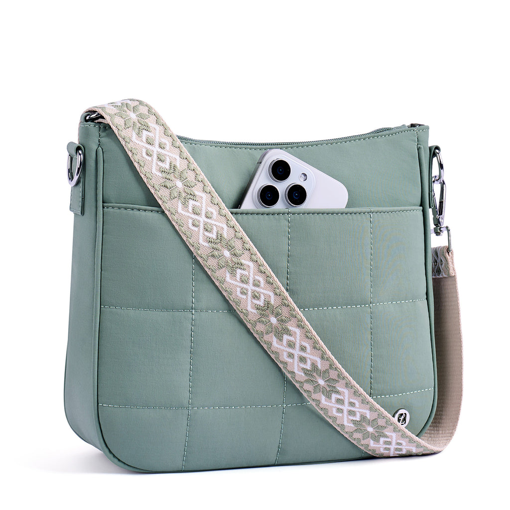 Green crossbody bag front view | color:Green 