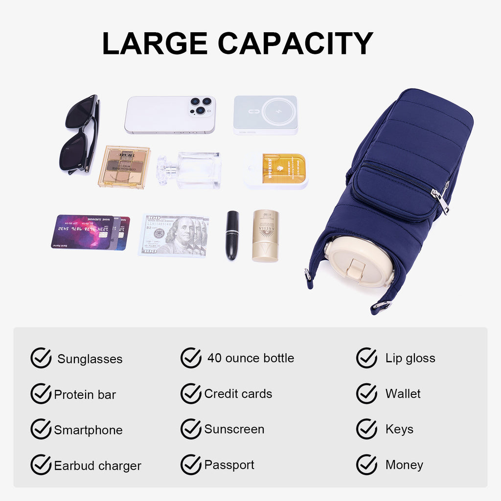 Blue water bottle bag details | color:Blue