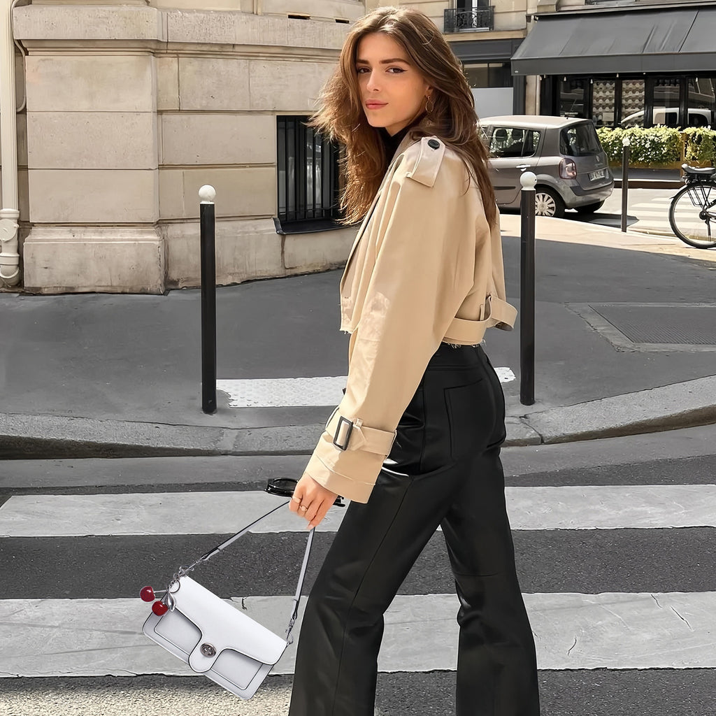 White crossbody bag model view | color:White