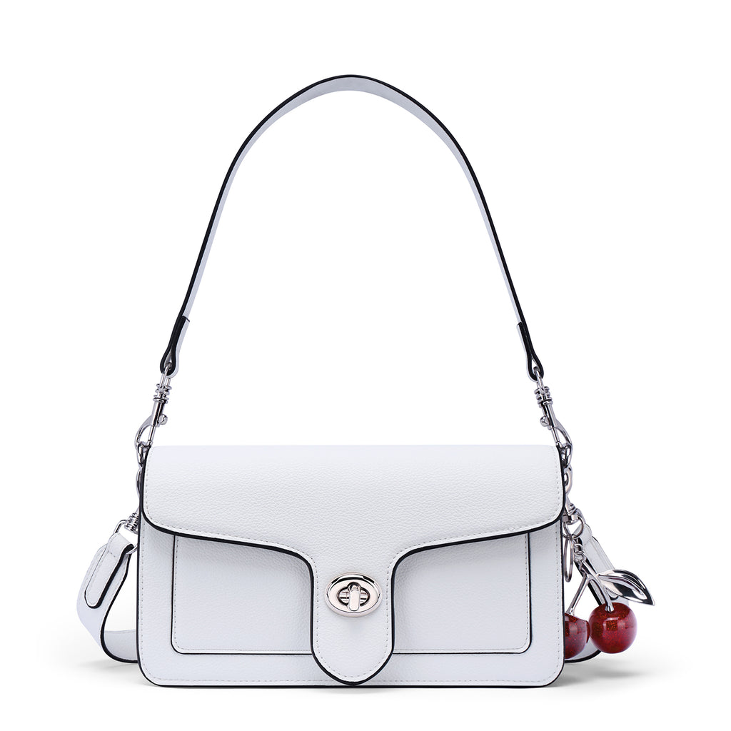 White crossbody bag front view | color:White