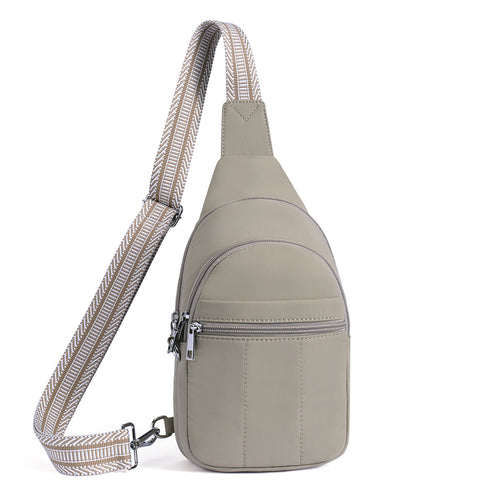 Grey crossbody bag front view | color:Grey