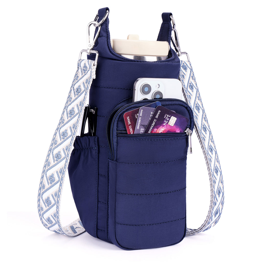 Blue water bottle bag details | color:Blue