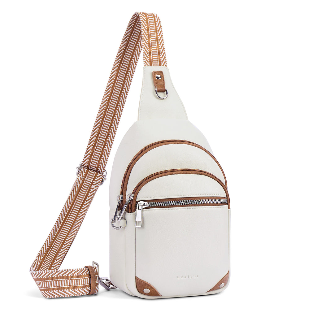 White crossbody bag front view | color:White