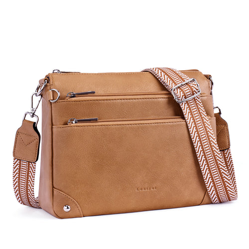 Camel crossbody bag front view | color: Camel
