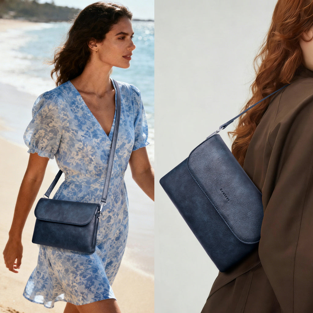 Blue crossbody bag model view | color:Blue