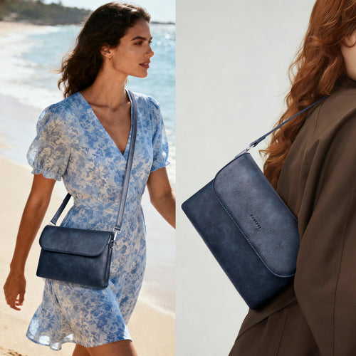 Blue crossbody bag model view | color:Blue