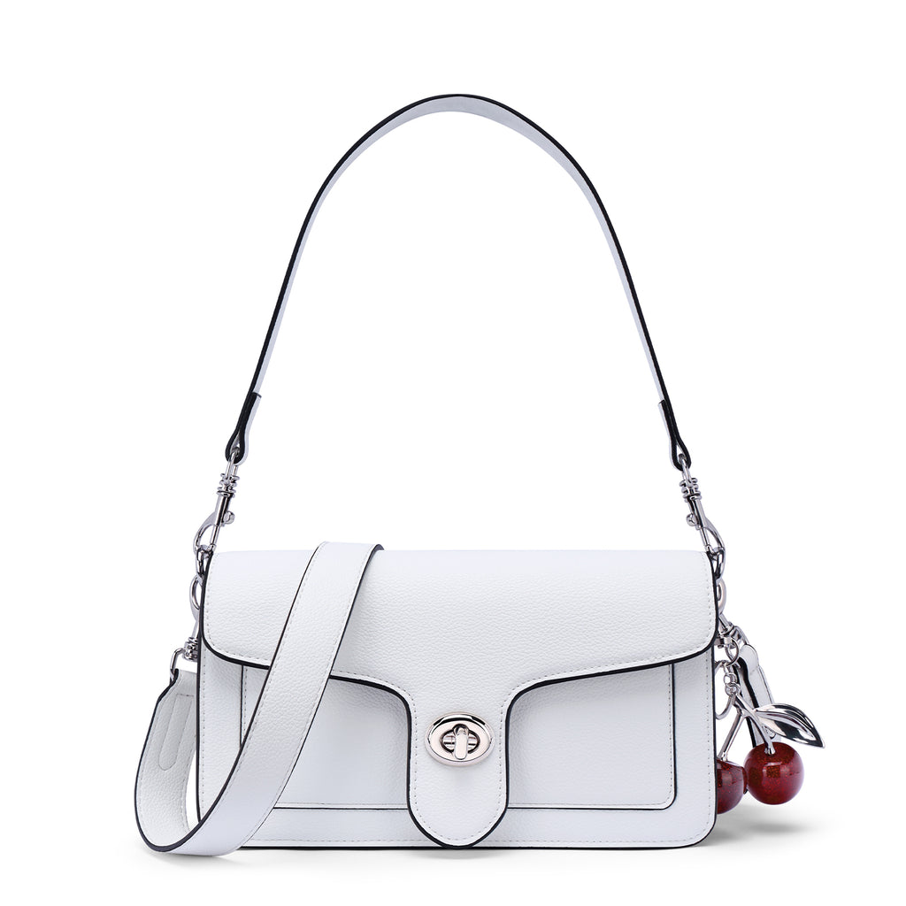White crossbody bag details | color:White