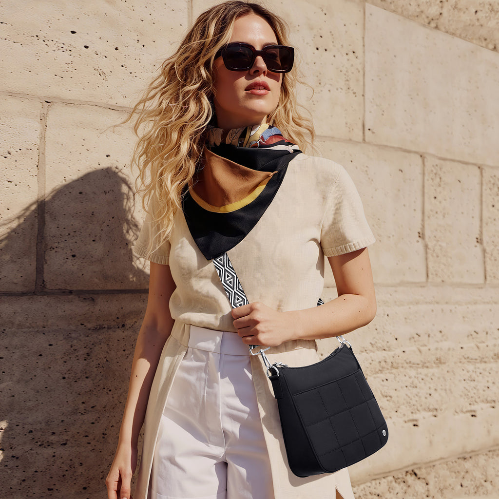Black crossbody bag model view | color:Black