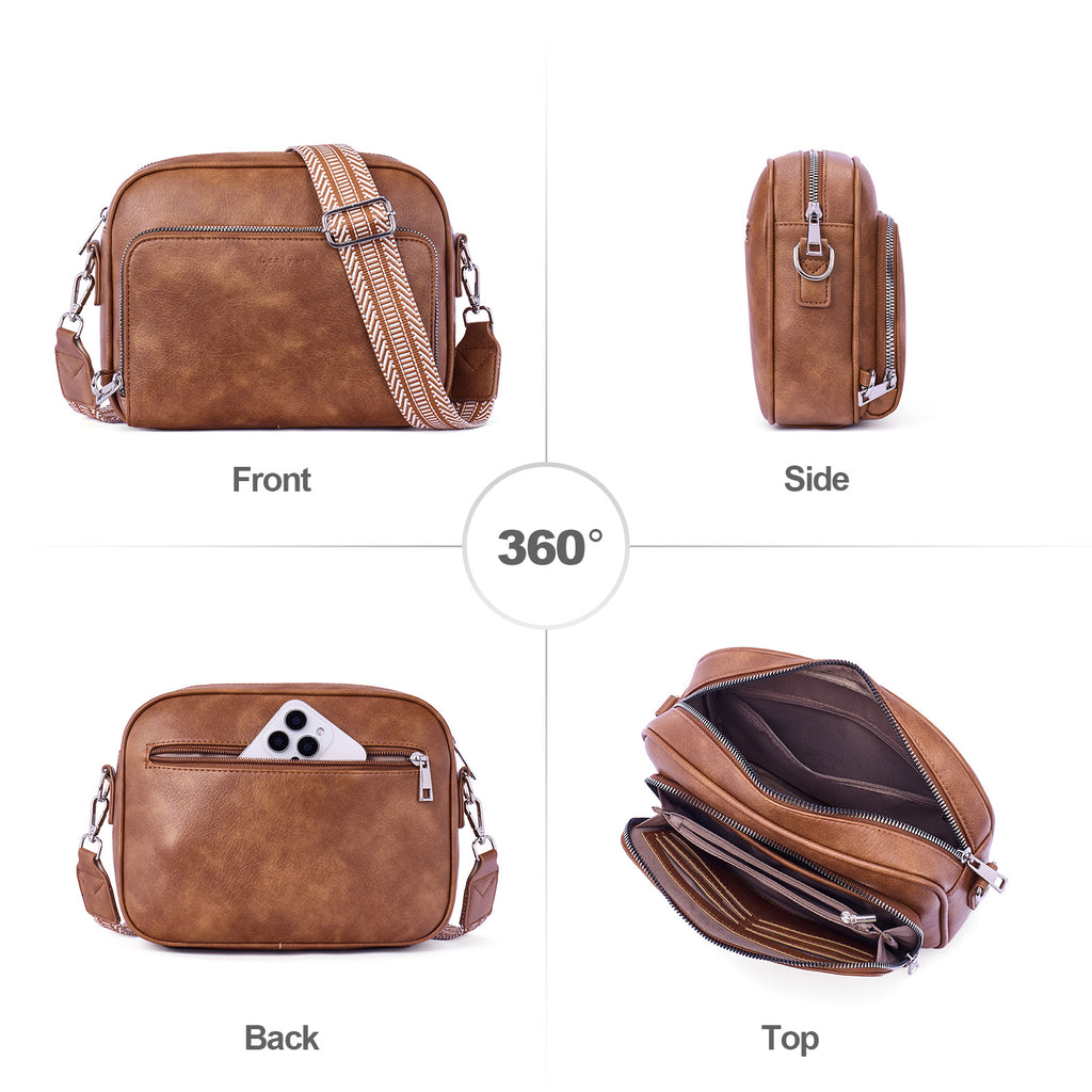Brown crossbody bag details | color:Brown