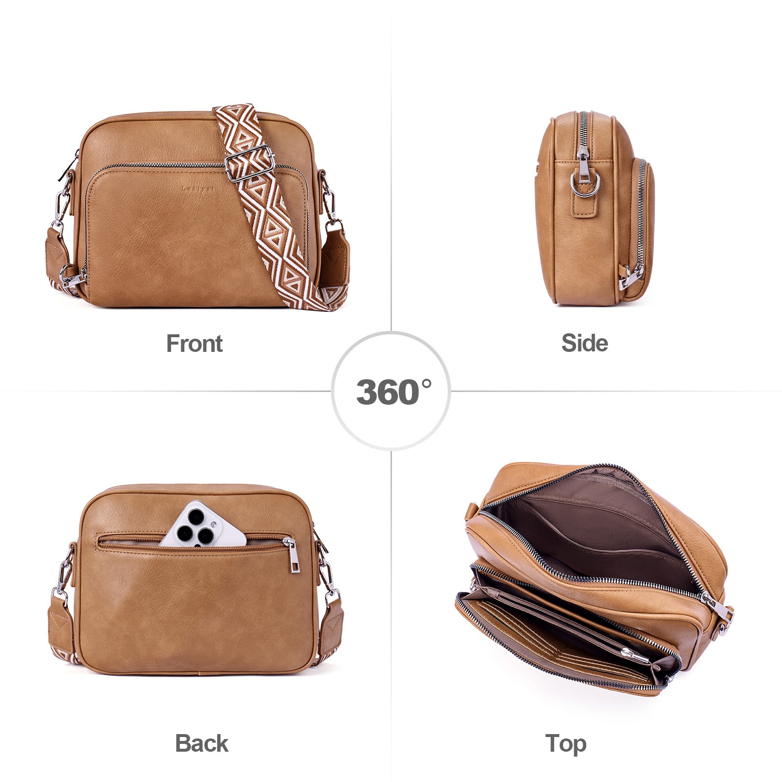 Camel crossbody bag details | color:Camel