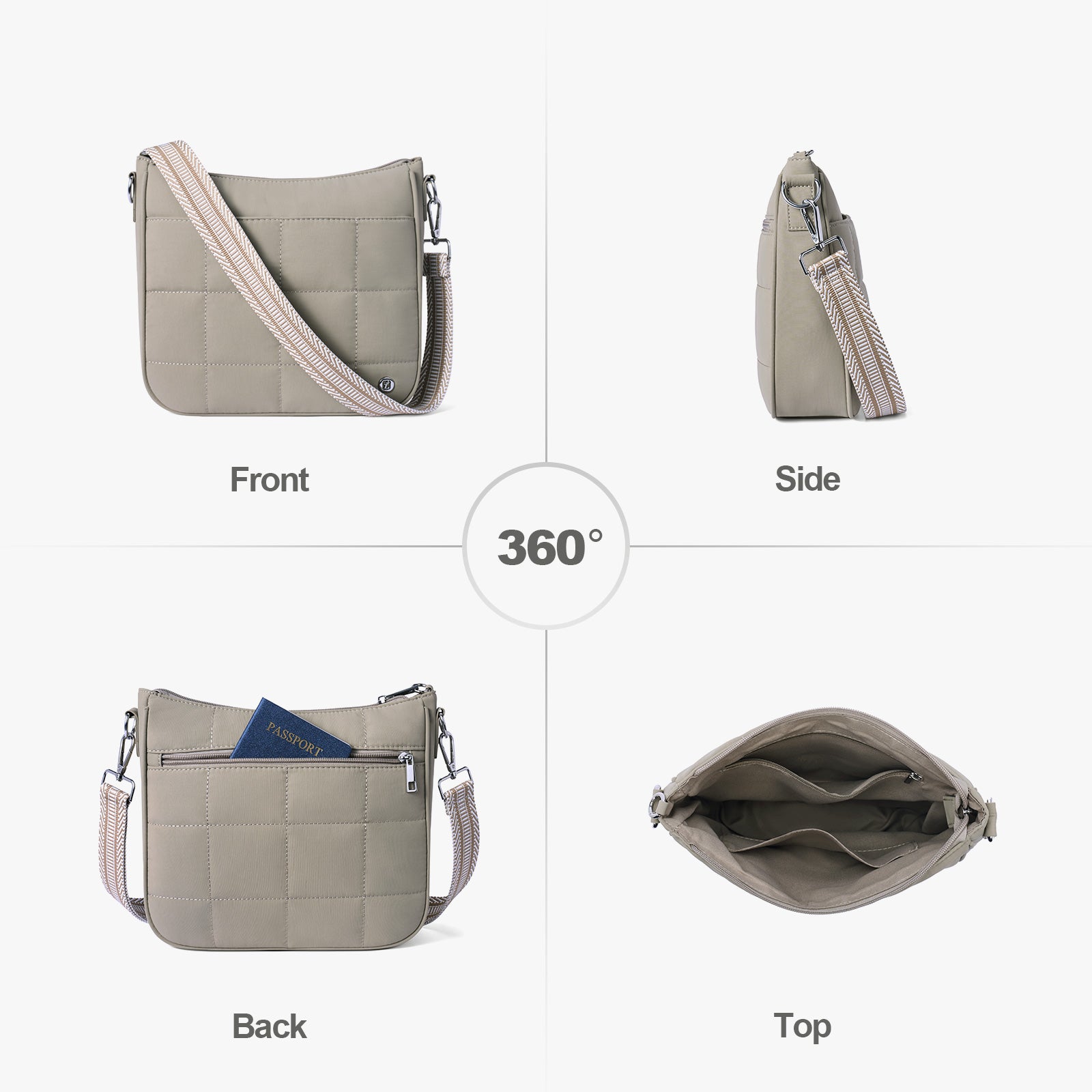 Grey crossbody bag details | color:Grey