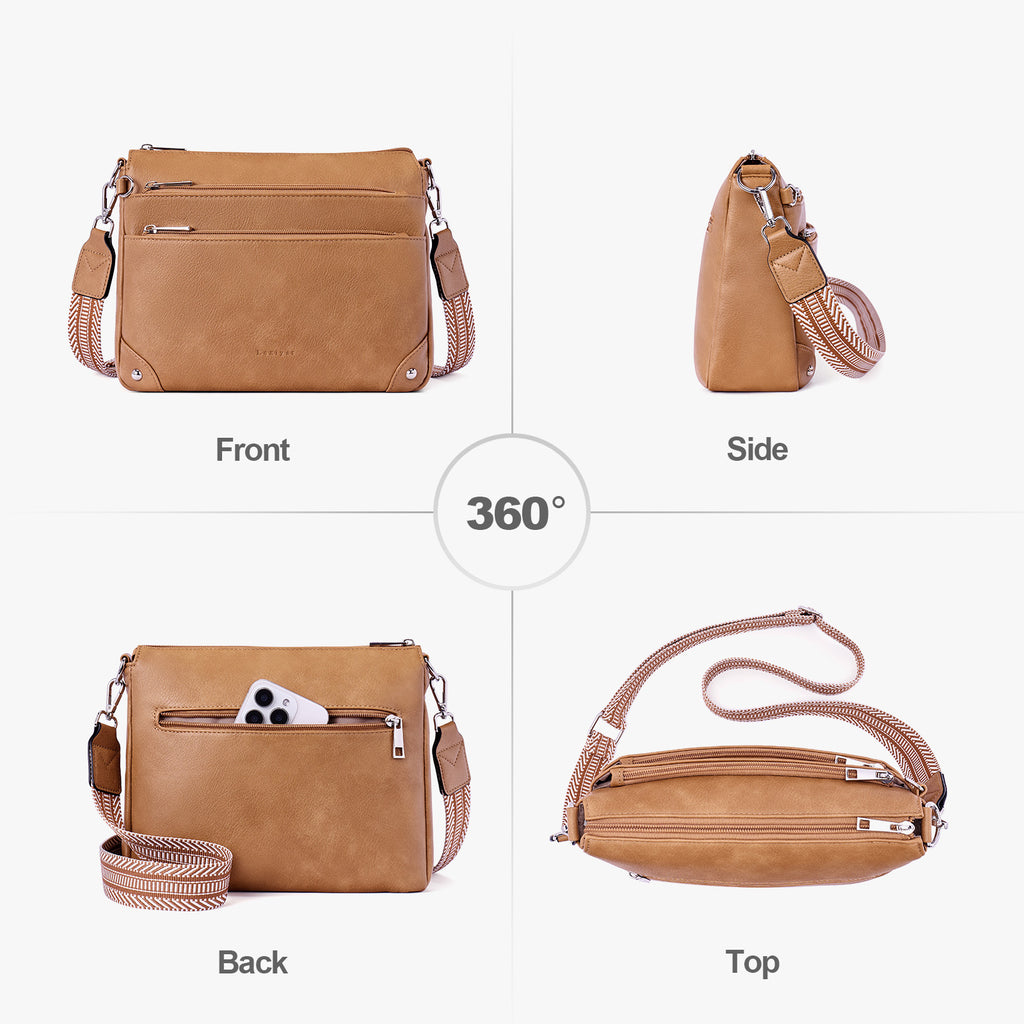 Camel  crossbody bag details | color:Camel