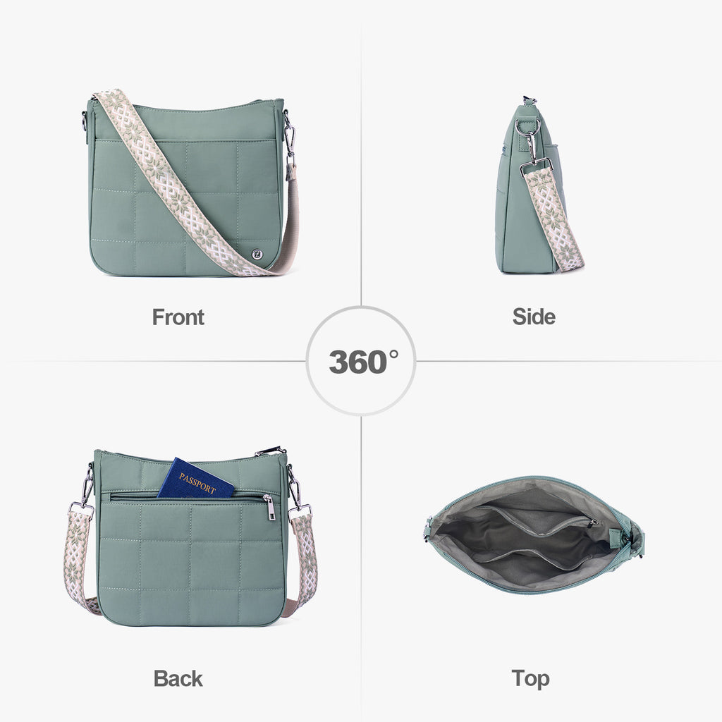 Green crossbody bag details | color:Green
