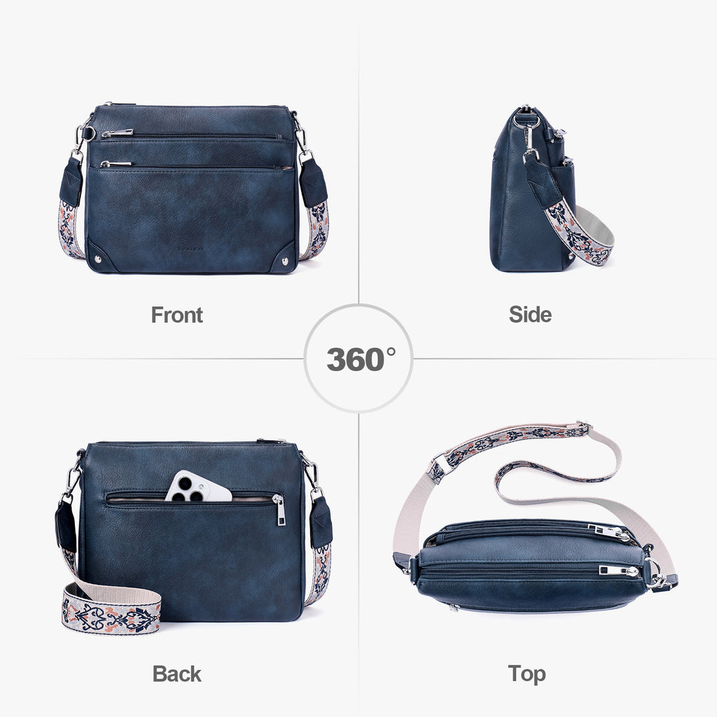 Blue crossbody bag details | color:Blue