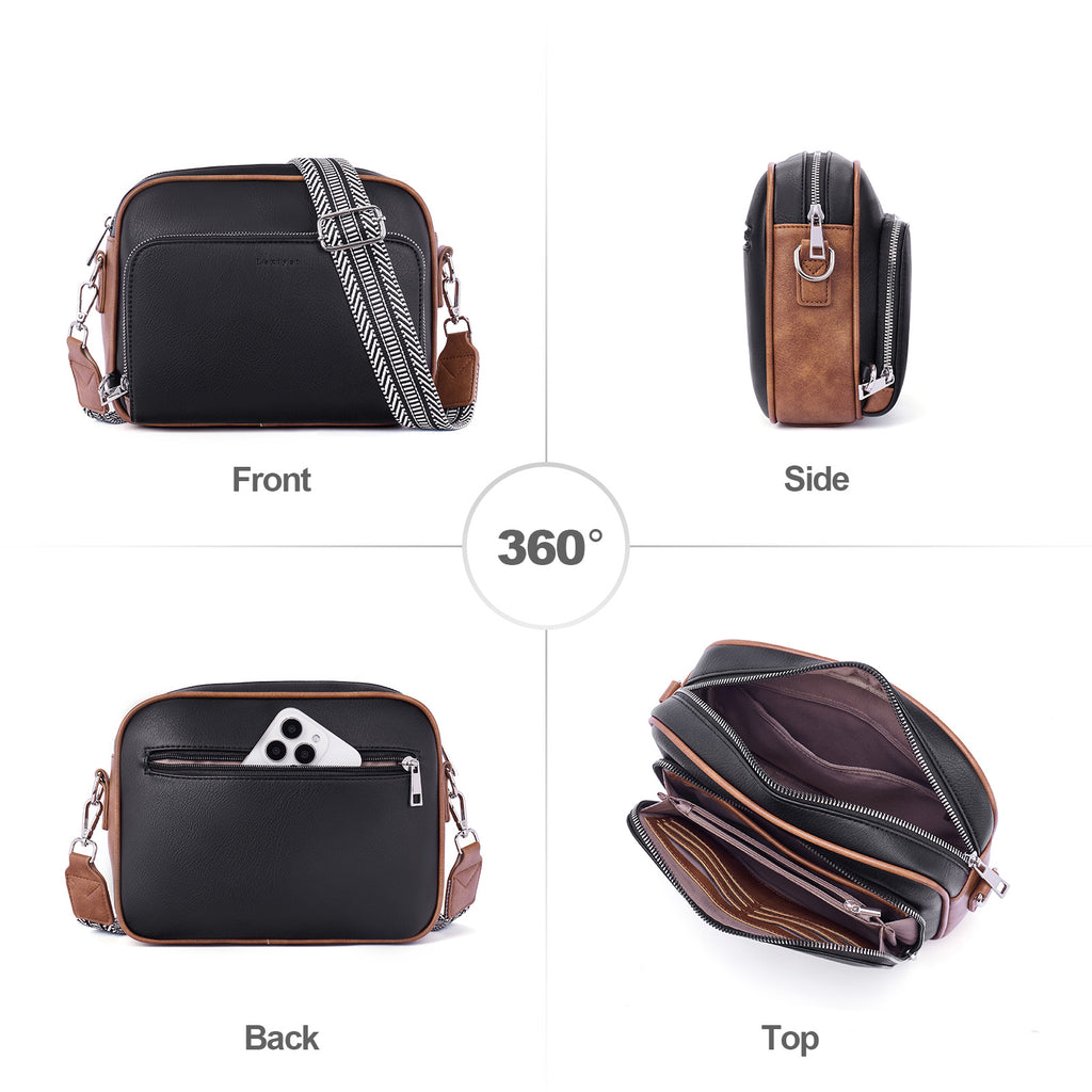 Black crossbody bag details | color:Black