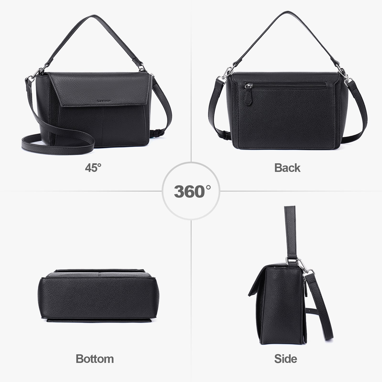 Black crossbody bag details | color:Black