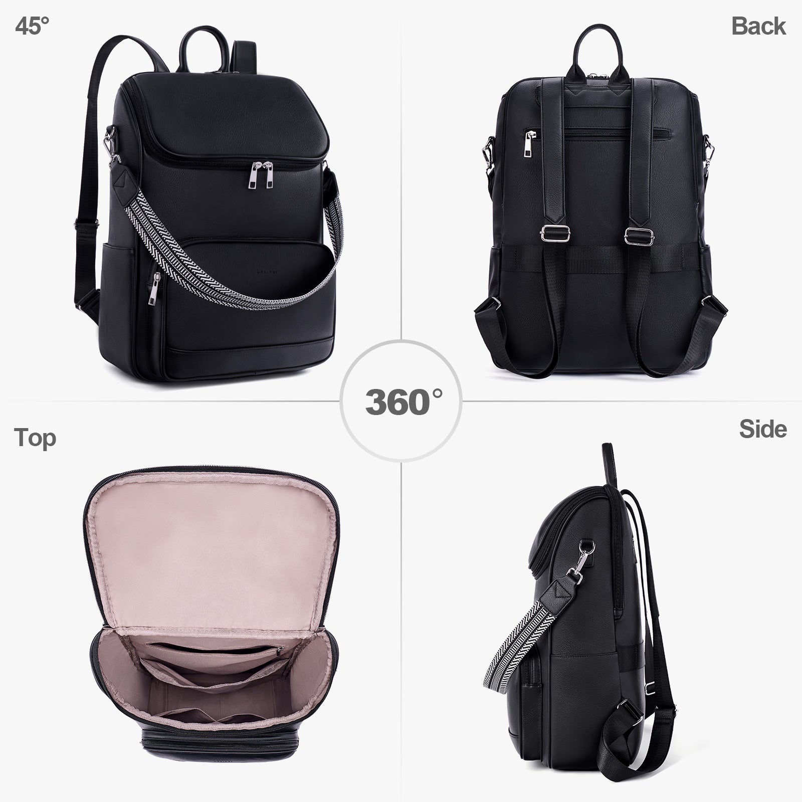Black  crossbody bag details | color:Black 