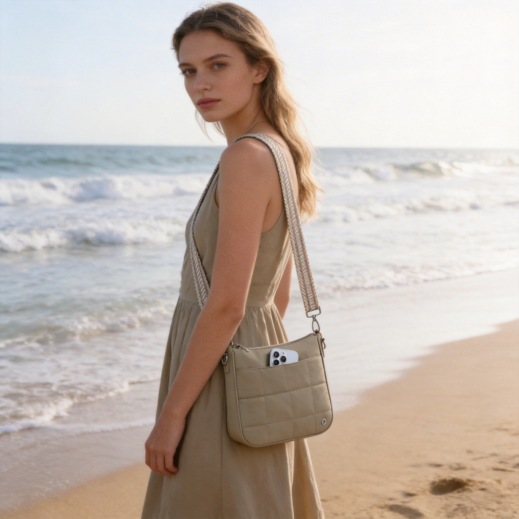 Grey crossbody bag model view | color:Grey