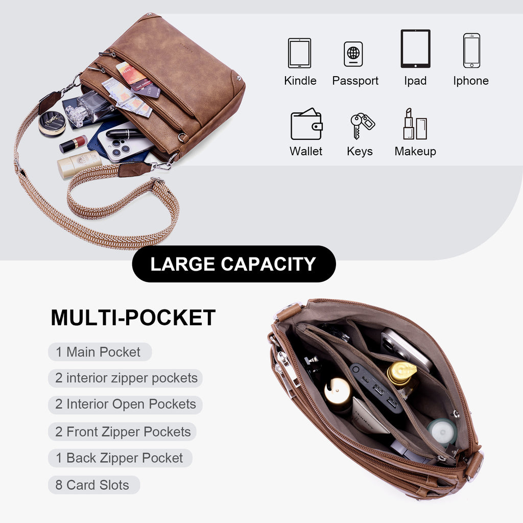 Brown crossbody bag details | color:Brown