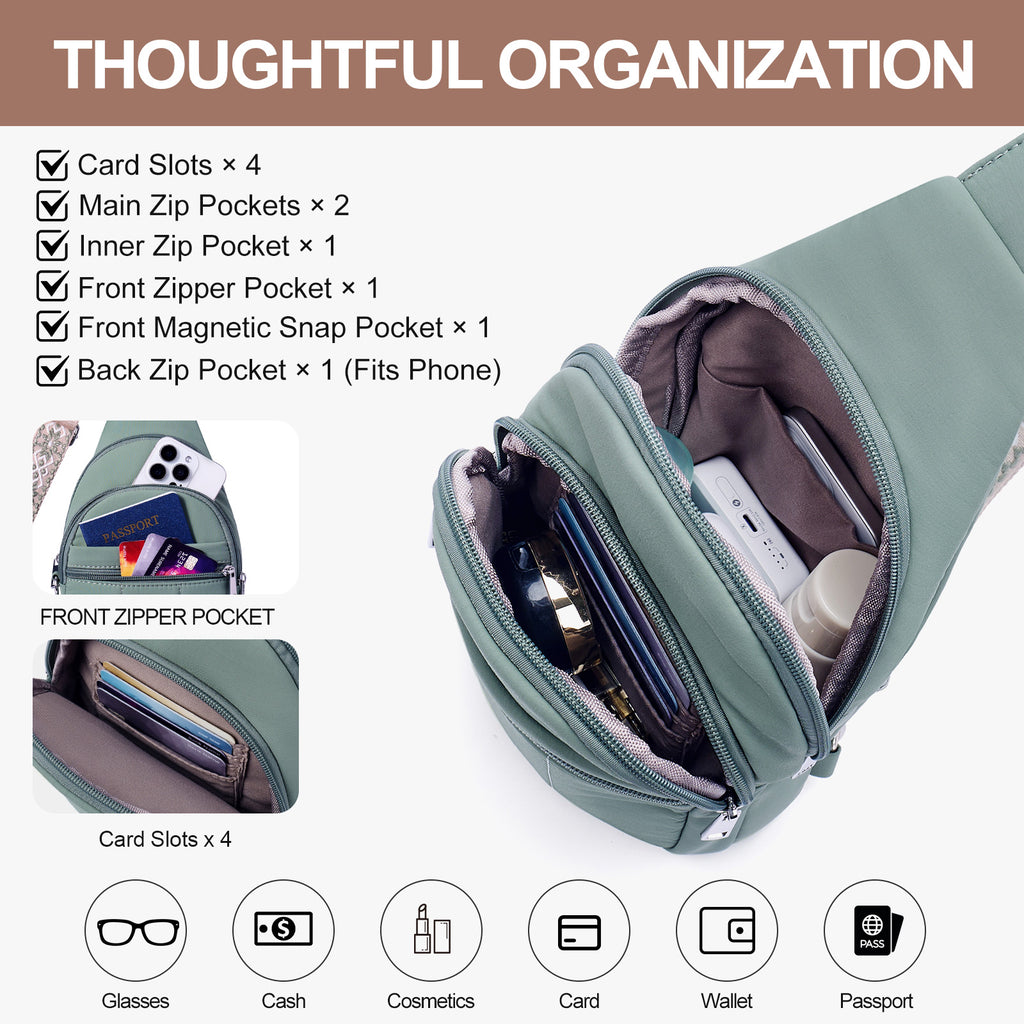 Green crossbody bag details | color:Green