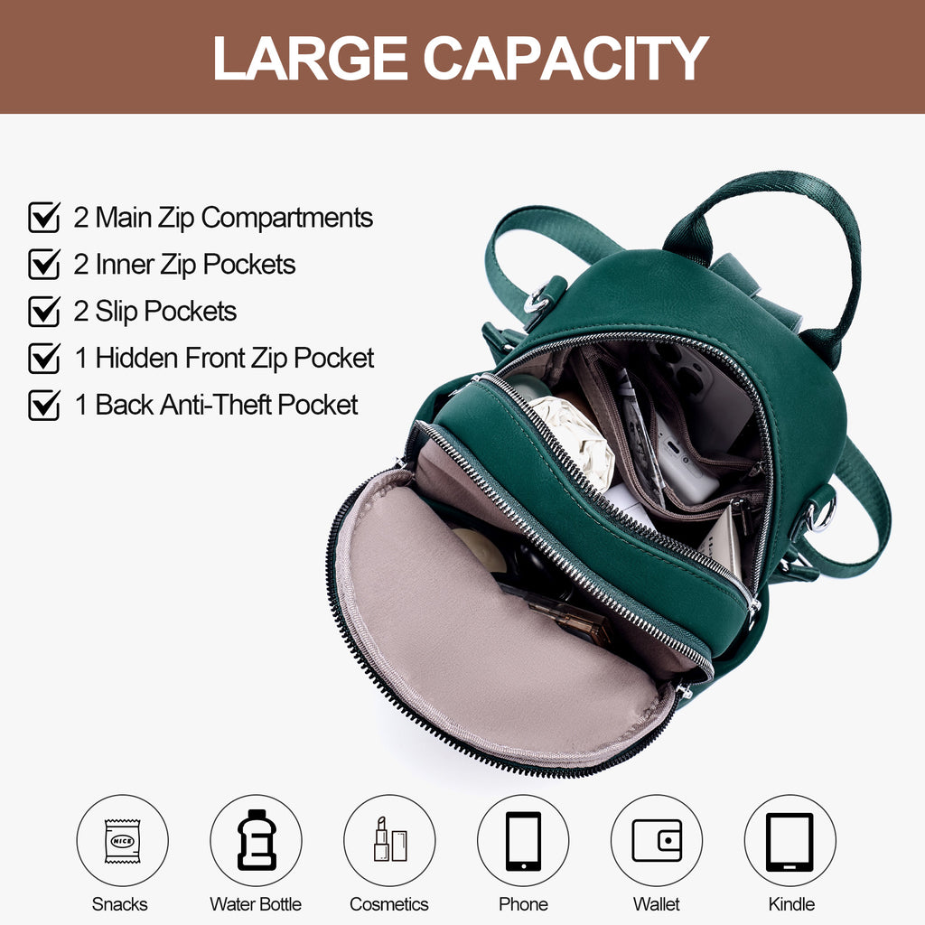 Lexiyat Mini Leather Backpack Purse – Convertible & Travel-Ready