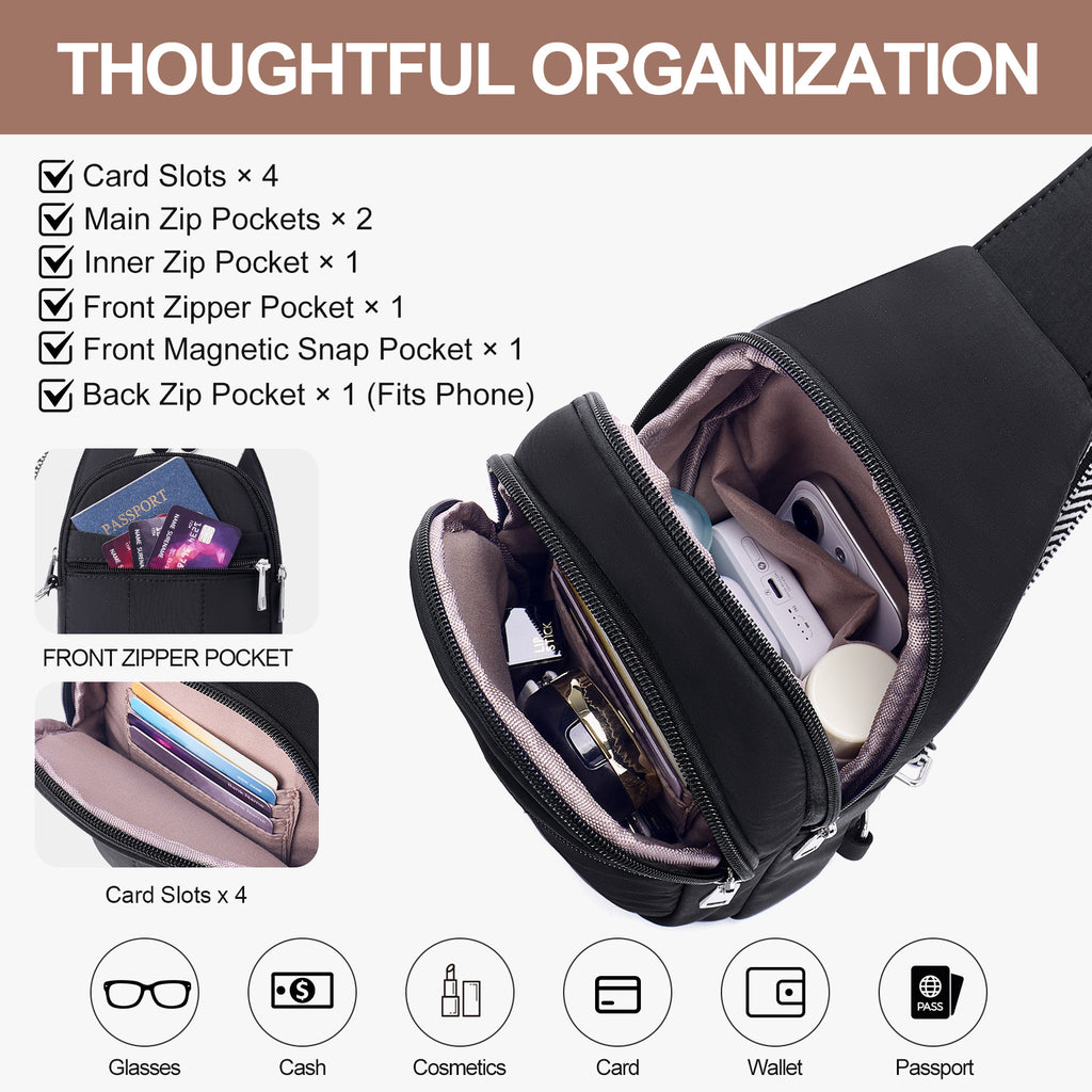 Black crossbody bag details | color:Black