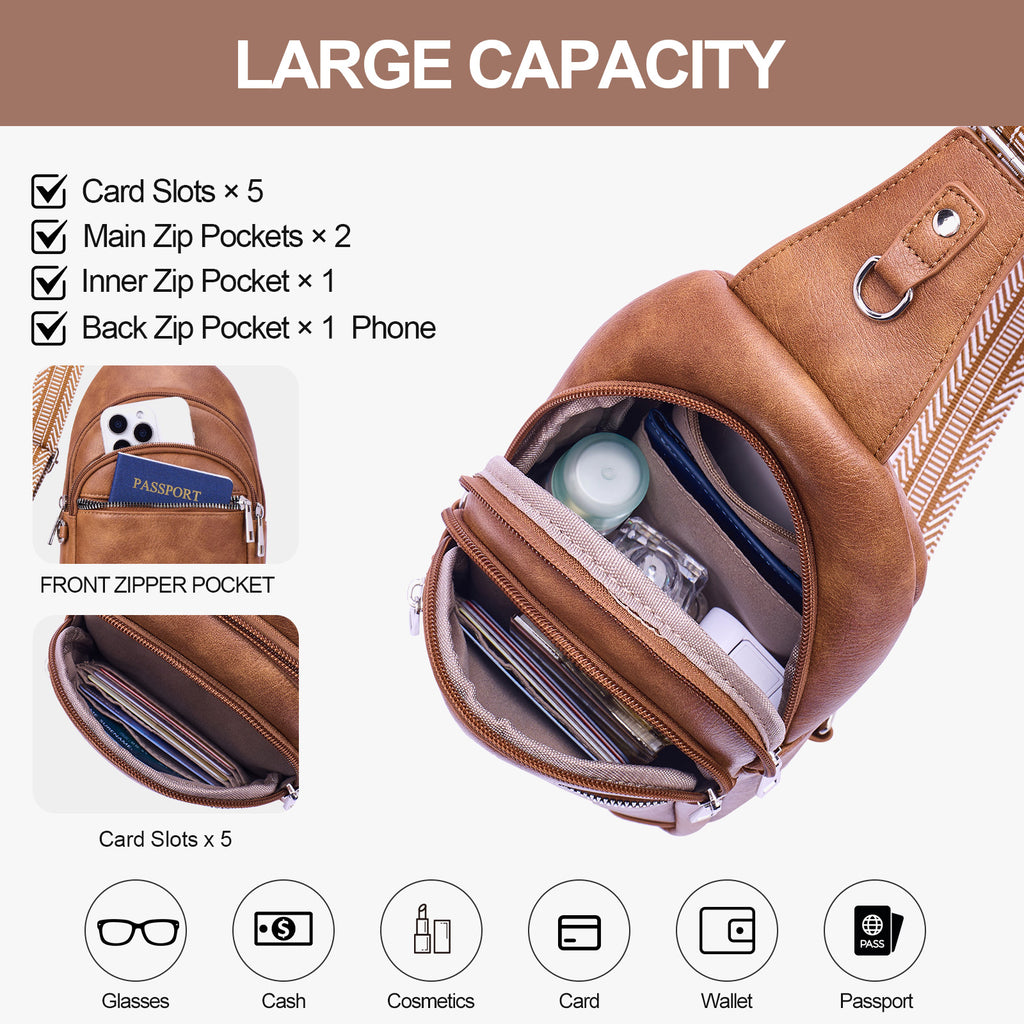 Brown crossbody bag details | color:Brown