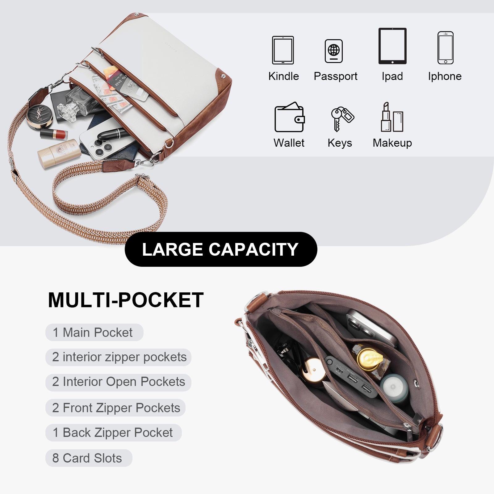 Beige crossbody bag details | color:Beige