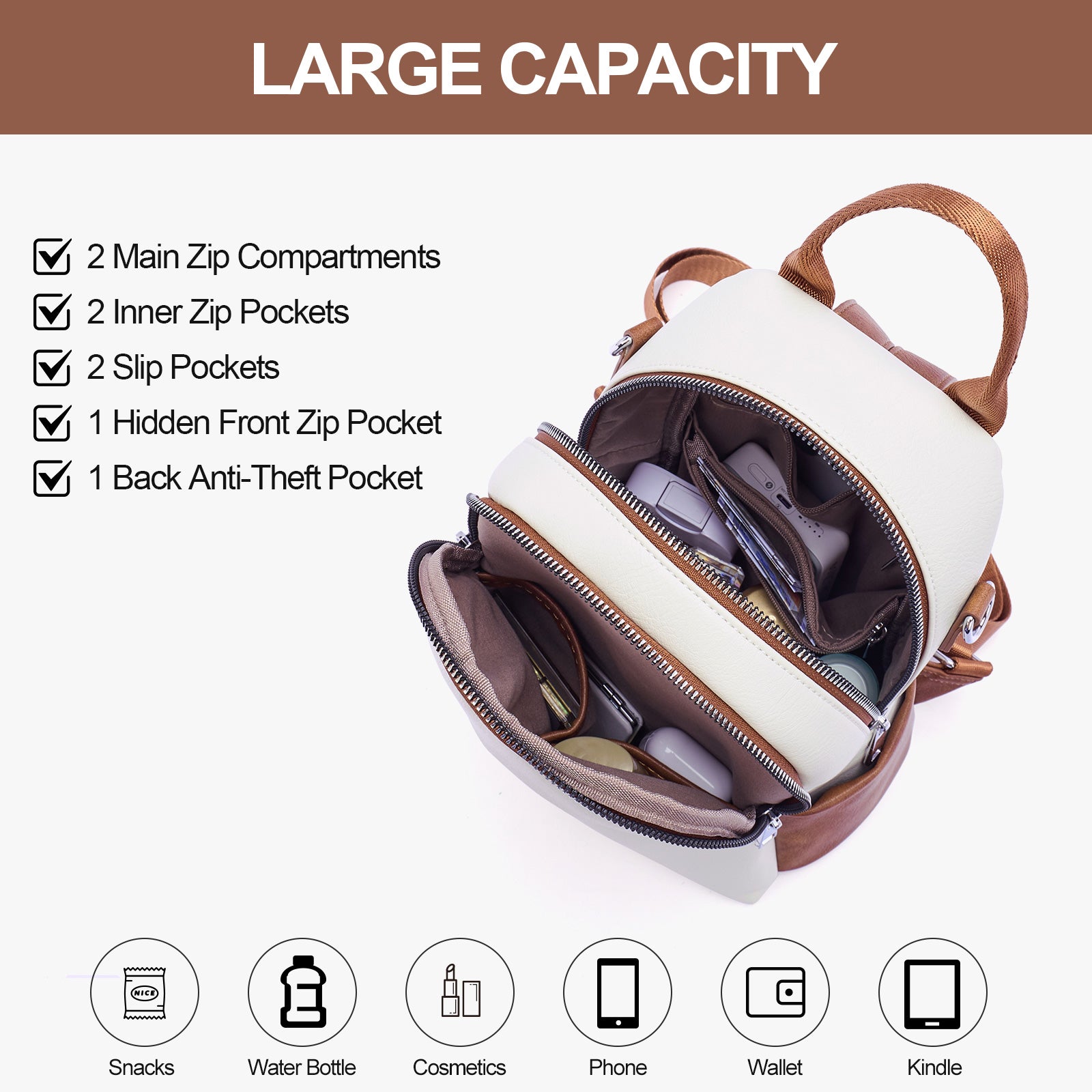 Lexiyat Mini Leather Backpack Purse – Convertible & Travel-Ready