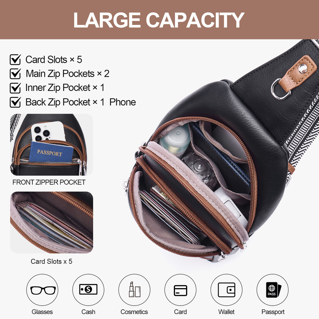 Black crossbody bag details | color:Black