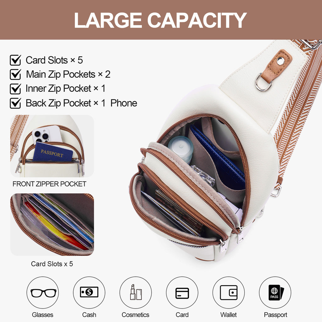 White crossbody bag details | color:White