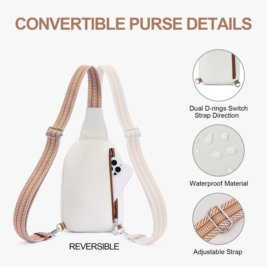 White crossbody bag details | color:White