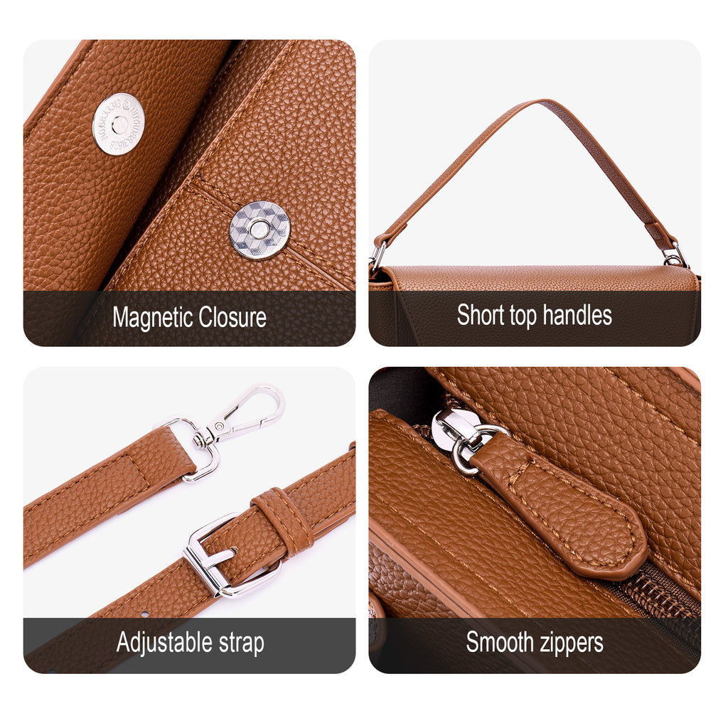 Brown crossbody bag details | color:Brown