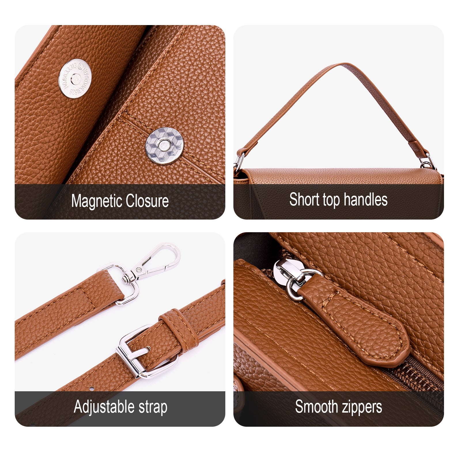 Brown crossbody bag details | color:Brown