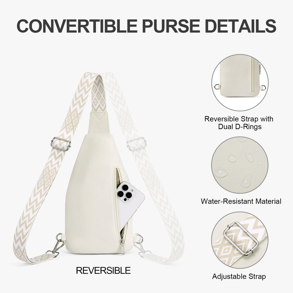 White crossbody bag details | color:White