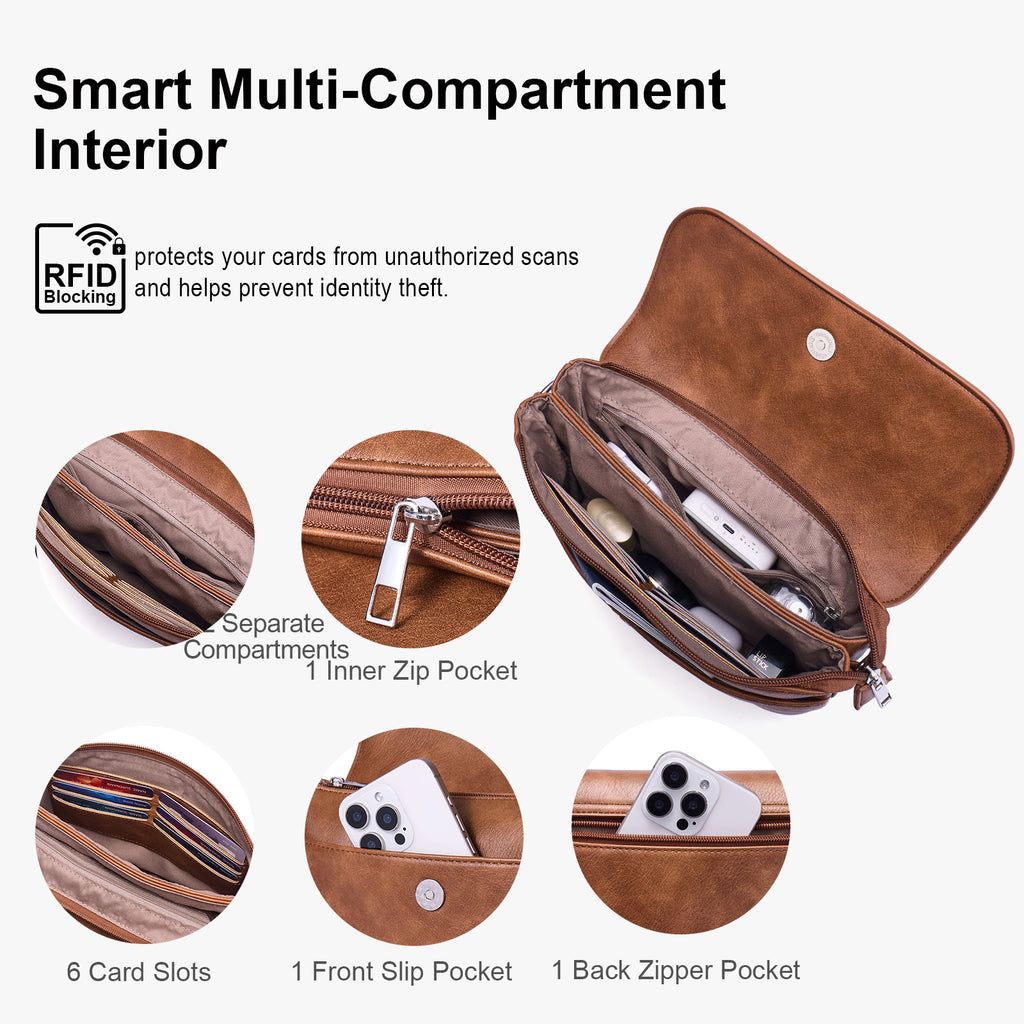 Brown crossbody bag details | color:Brown