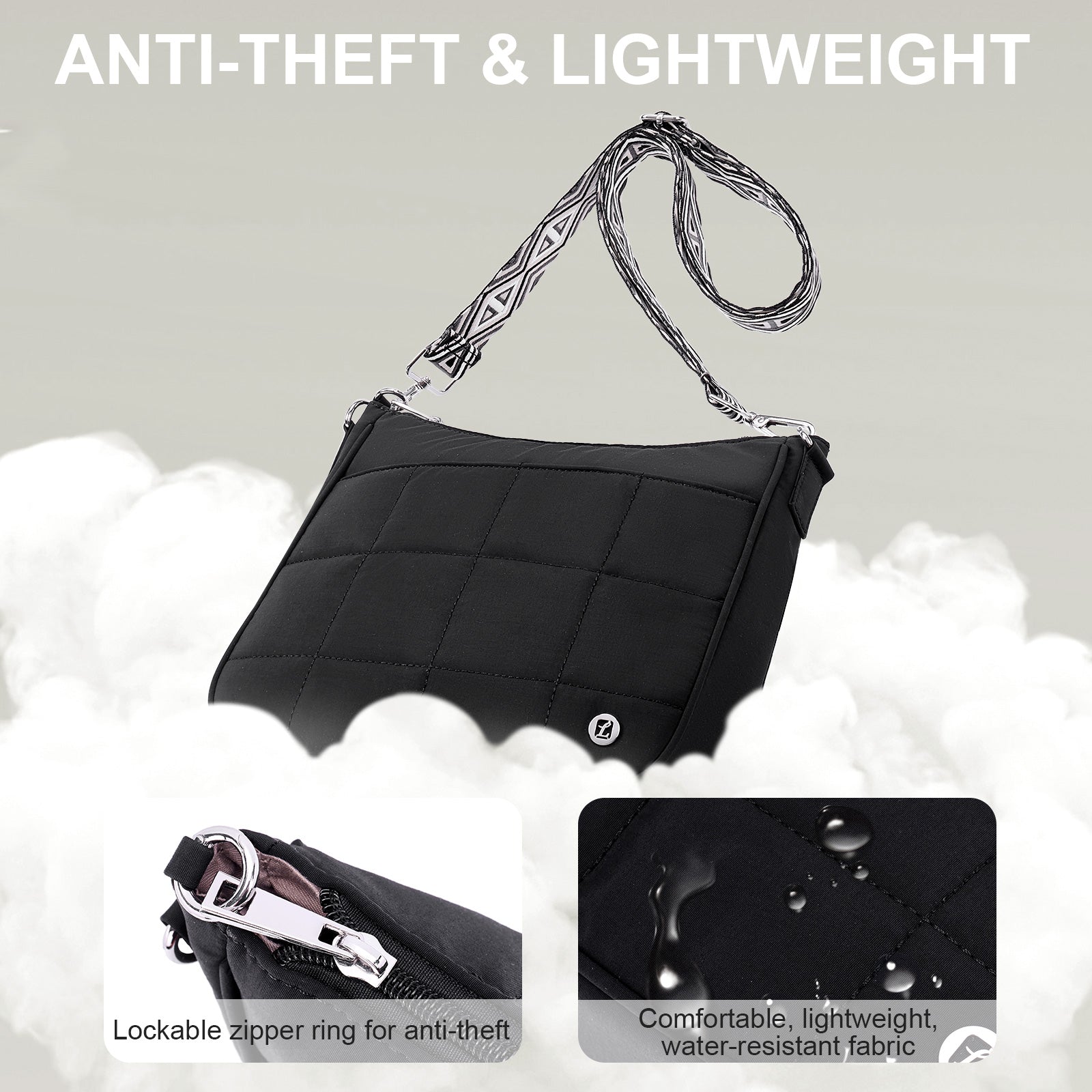 Black crossbody bag details | color:Black
