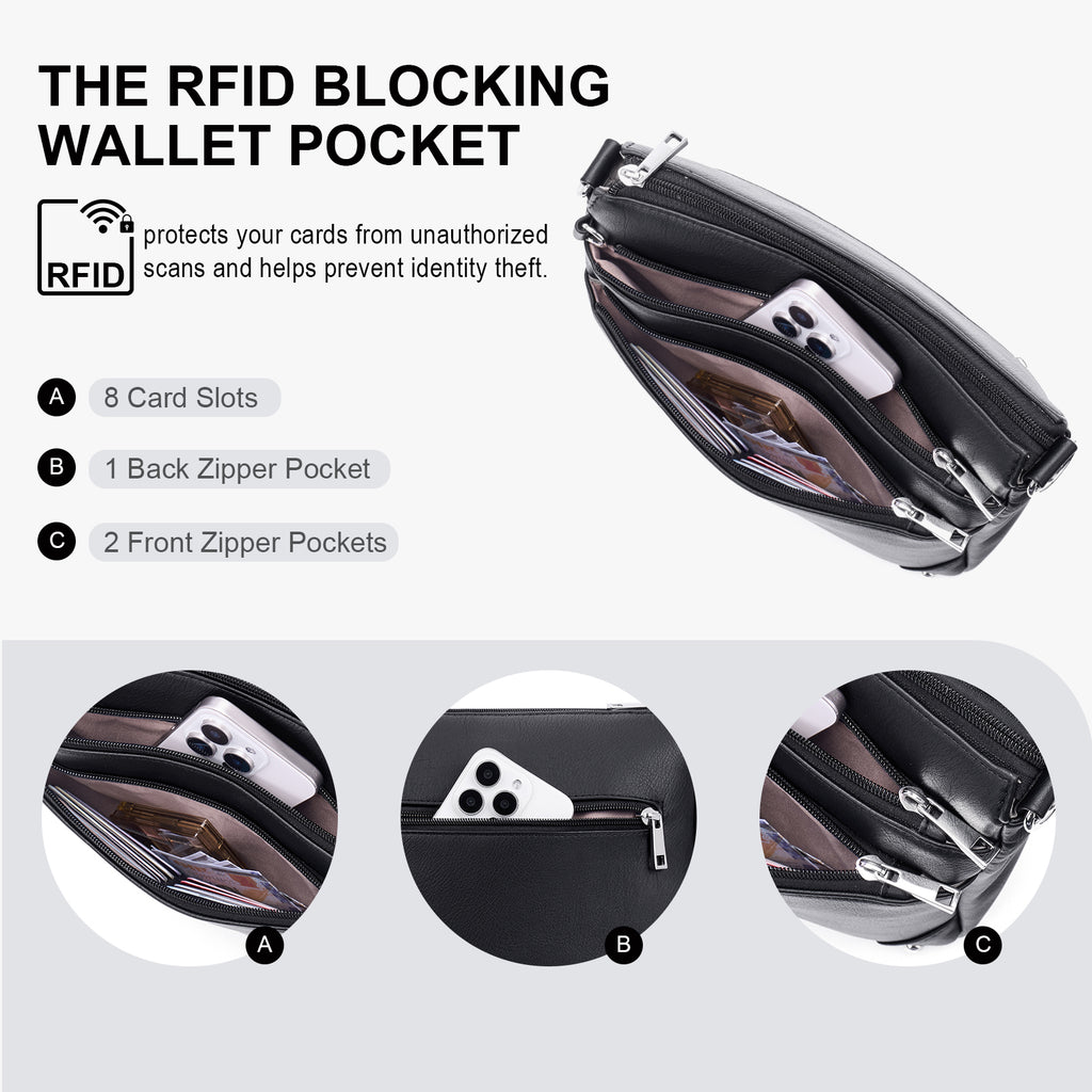 Black crossbody bag details | color:Black