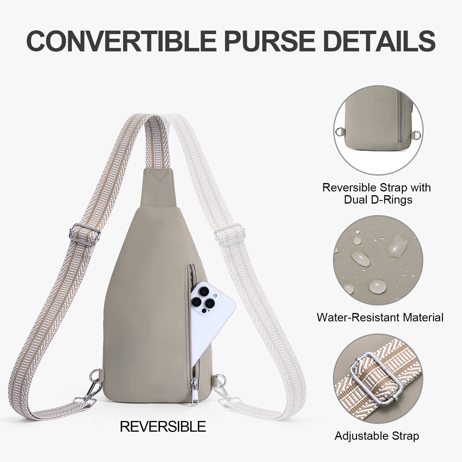 Grey crossbody bag details | color:Grey