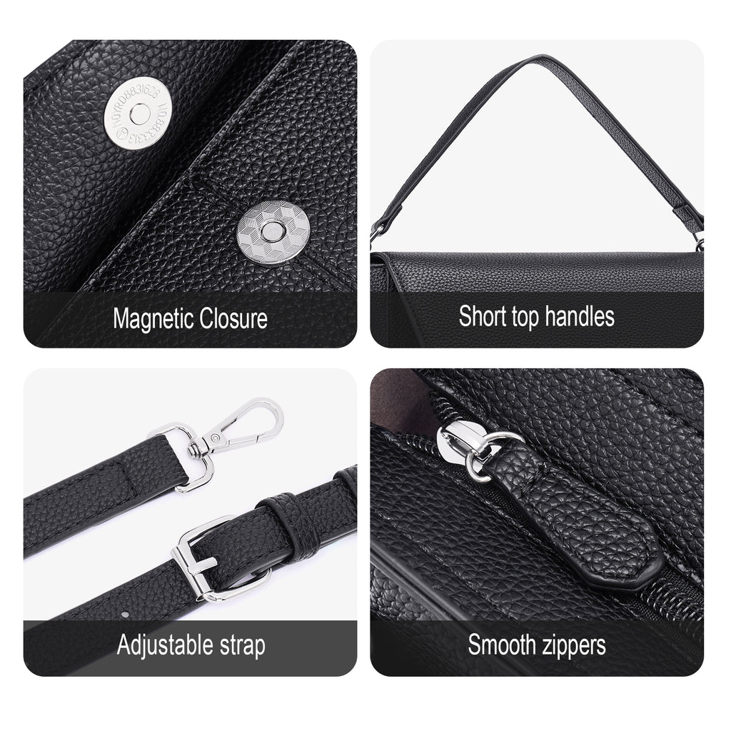 Black crossbody bag details | color:Black
