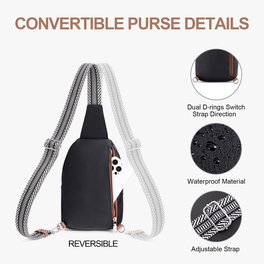 Black crossbody bag details | color:Black