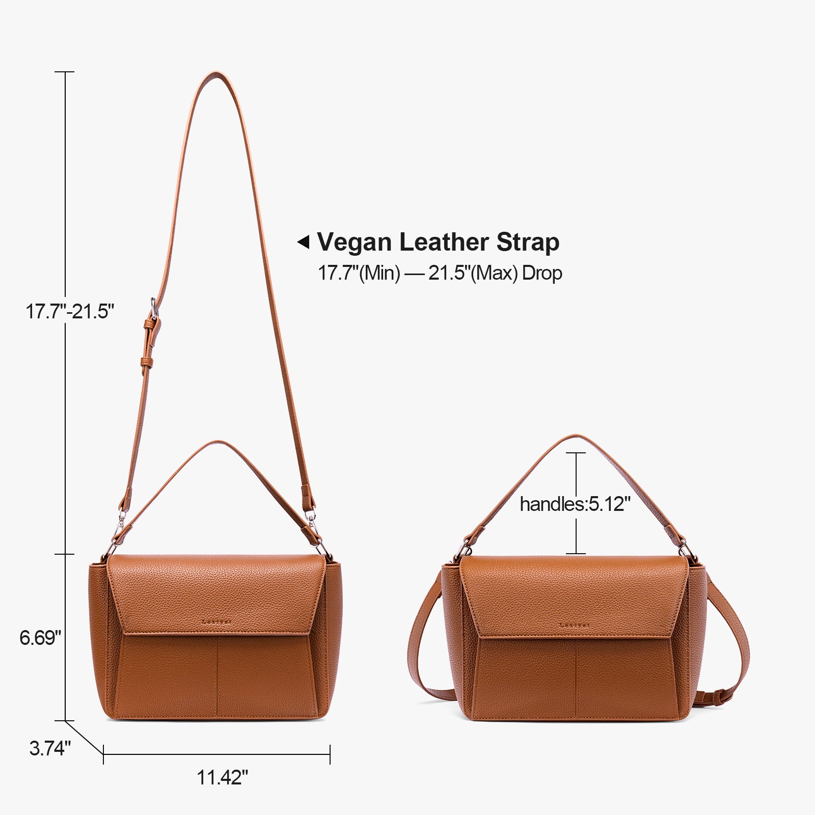 Brown crossbody bag details | color:Brown
