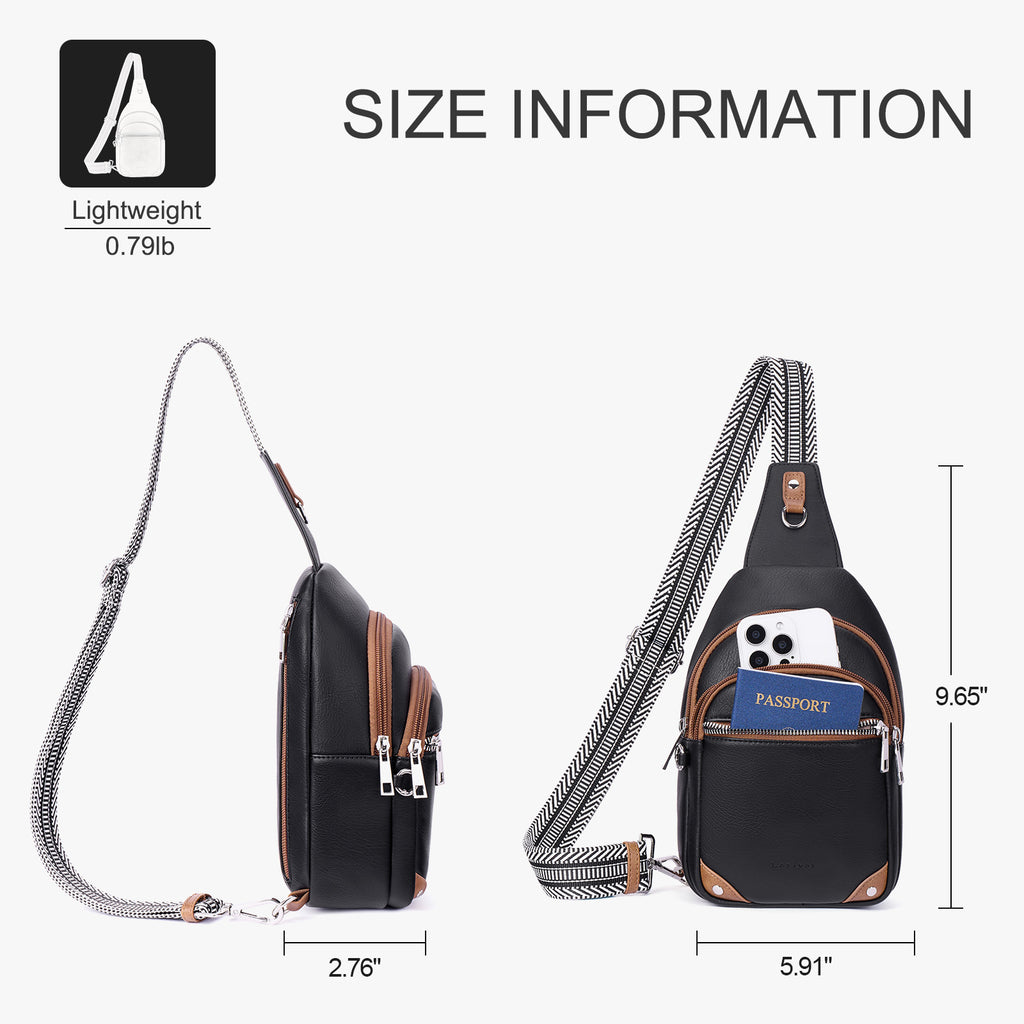Black crossbody bag details | color:Black