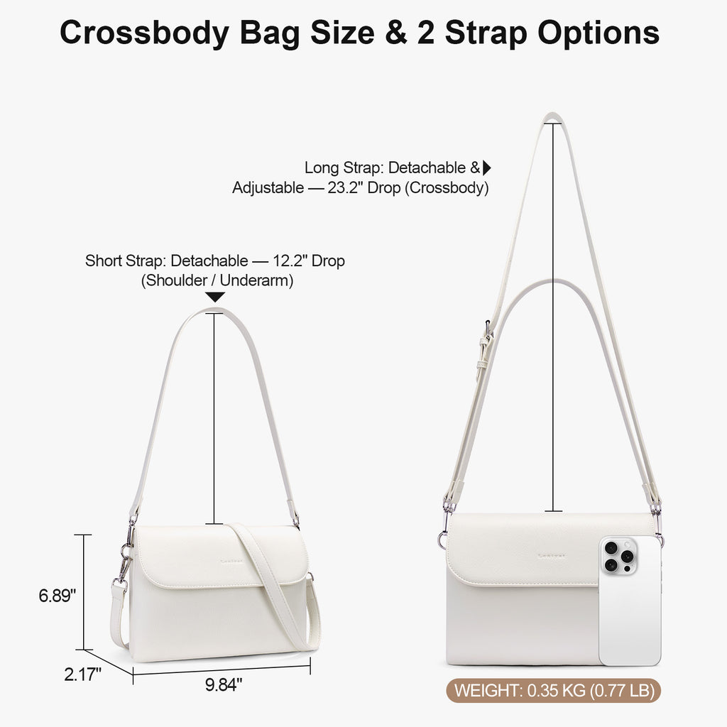 White crossbody bag details | color:White